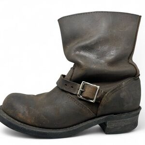 Frye Maxtred Brown Leather Engineer Ankle Boots Moto Harness – Women’s Size 10